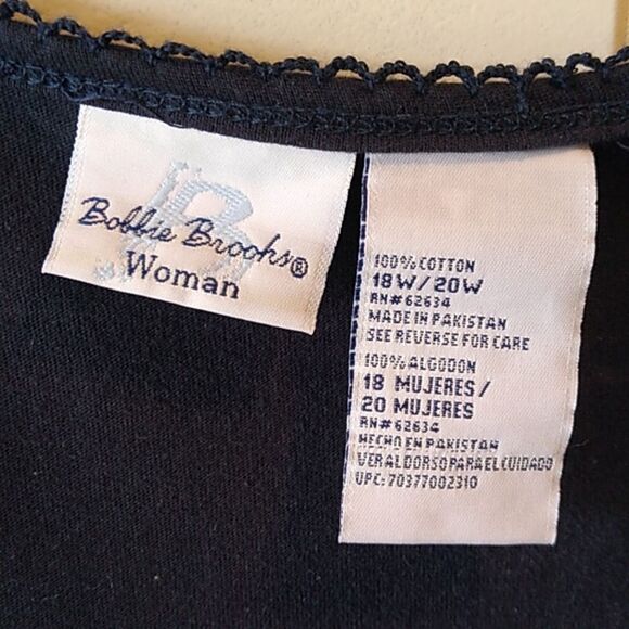 Bobbie Brooks Classic Cotton Navy Maxi Dress Embroidered Bodice - Picture 2 of 6